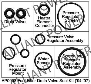 AP0008 Fuel Pressure Regulator Seal Kit 94-97 7.3 Ford Powerstroke