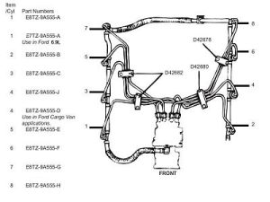 E8TZ9A555F #6 Injection Line 83-94 6.9 & 7.3 Ford Diesel
