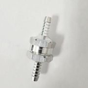 One Way fuel return check valve, 1/4" hose barbs.