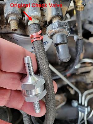 Return Check Valve for 1/4 hose, 6.9 L and 7.3 L IDI