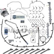 Alliant Power DCR Pump Conversion and Contamination Kit For 6.7 L Ford Powerstroke 2017 to 2019 F250, F350, F450, F550, and F650 Eliminate the problematic CP4 pump after a CP4 failure or contamination due to water intrusion, DEF mis fill, or fuel quality issues, this kit is designed to ensure a full system refresh and protect your engine from long-term damage. This kit comes with a NEW fuel pressure sensor and is backed by our AP two-year unlimited mileage warranty. Included in the box: 1 Fuel Pump Conversion Kit CP4 to DCR 4 Remanufactured OE Bosch Fuel Injectors Cylinders 1, 2, 7, 8 with Hold Down Bolt and Line 4 Remanufactured OE Bosch Fuel Injectors Cylinders 3, 4, 5, 6 with Hold Down Bolt and Line 1 New OE Bosch Fuel Rail Passenger Side BC3Z-9D280-A 1 New OE Bosch Fuel Rail Driver Side with Rail Pressure Sensor and Fuel Pressure Regulator BC3Z-9D280-B 1 Fuel Line Rail to Rails from BC3Z-9E964-A 1 Low Pressure Fuel Return Line HC3Z-9A564-A 1 Fuel Rail Pressure Sensor FC3Z-9G756-A 1 High Pressure Fuel Pump Install Kit Part number: AP0157 Fits: 2017, 2018, 2019 Part number: AP57017